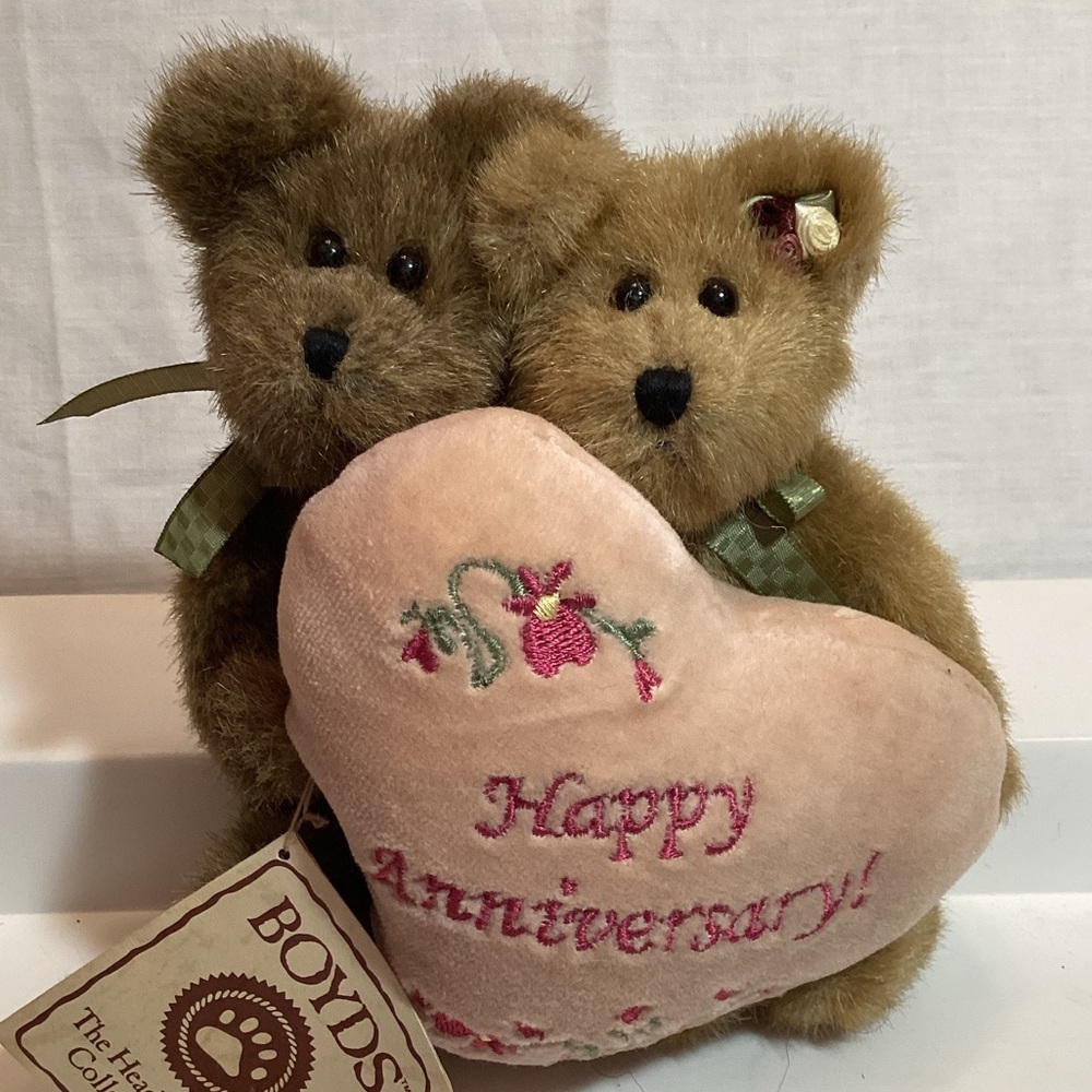 Boyds Bears Happy Anniversary Plush Charles & Lorraine Everlove Thinkin' Of You